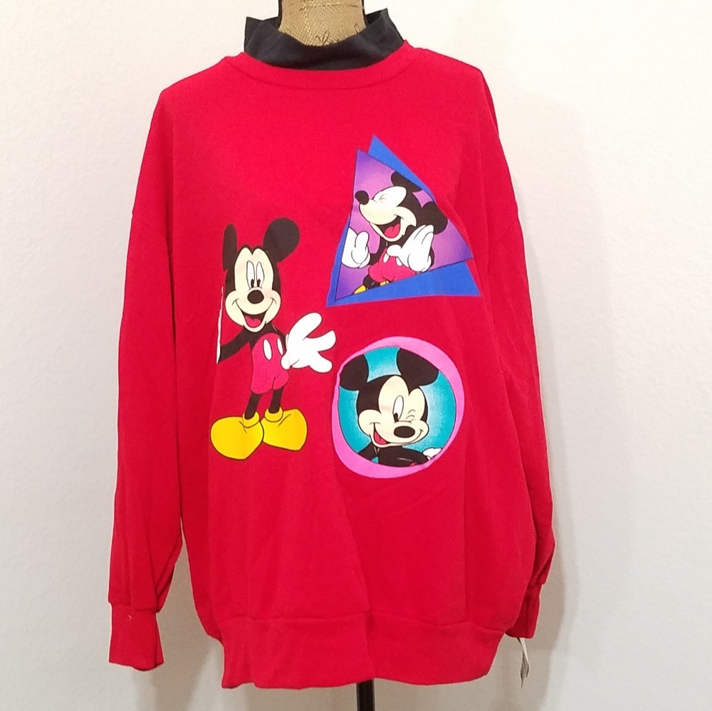 MICKEY MOUSE red long sleeve graphic sweatshirt sz. 26-28 WDW Disneyland Resort